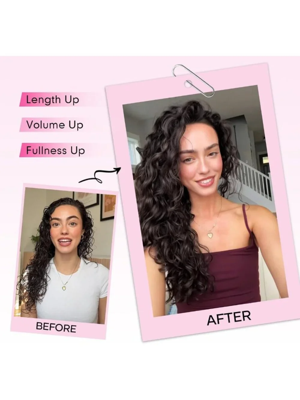 20 Inch Curly Clip-In Hair Extensions - 4PCS Volume & Length Hairpieces